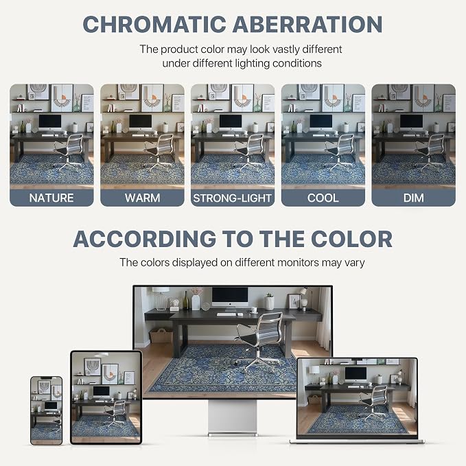 48"x60" Office Chair Mat for Hardwood Tile Floor, Under Desk Carpet Protector - Image 6
