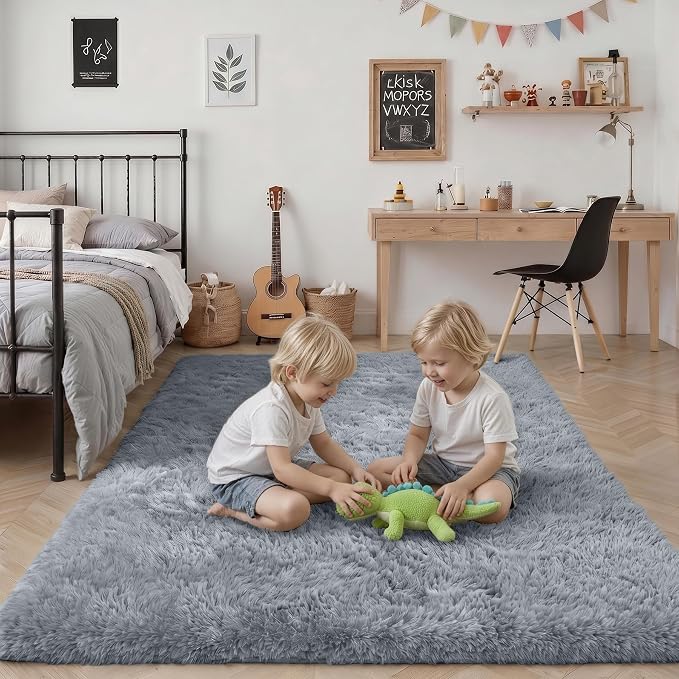 Fluffy 4x6 Area Rugs for Living Room Bedroom: Ultra Soft Shag Rug Non-Slip - Image 7