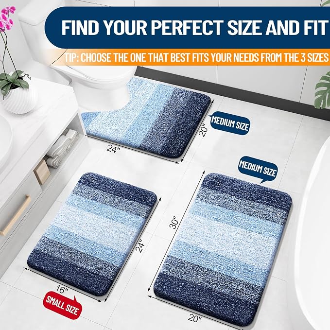 OLANLY Small Bathroom Rugs Mat 24x16, Extra Soft Absorbent Microfiber Bath Rugs - Image 2