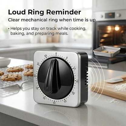 Searon Kitchen Timers for Cooking, Mechanical Wind Up Timer - Image 5
