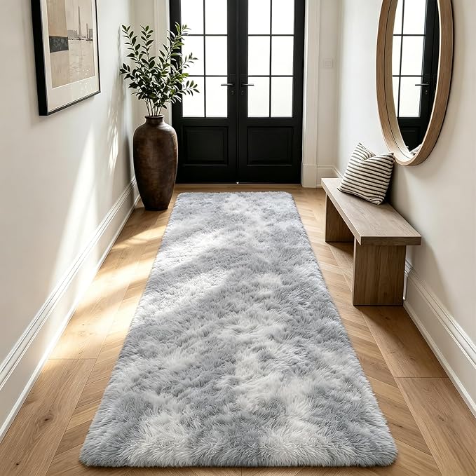 Shag Runner Rug for Bedroom Living Room 2x6 Upgrade Non-Slip Fluffy Soft - Image 5