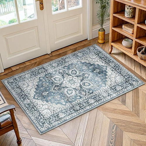 AMADA HOMEFURNISHING 2x4 Washable Area Rug, Low-Profile Entryway Rug by AMADAHOMEFURNISHING