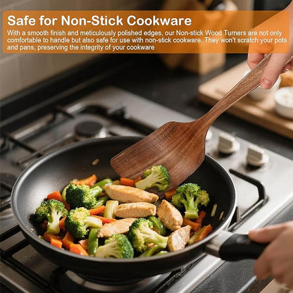 Wooden Spoons for Cooking, 4 Piece Natural Premium Teak Wooden Cooking Utensils - Image 4