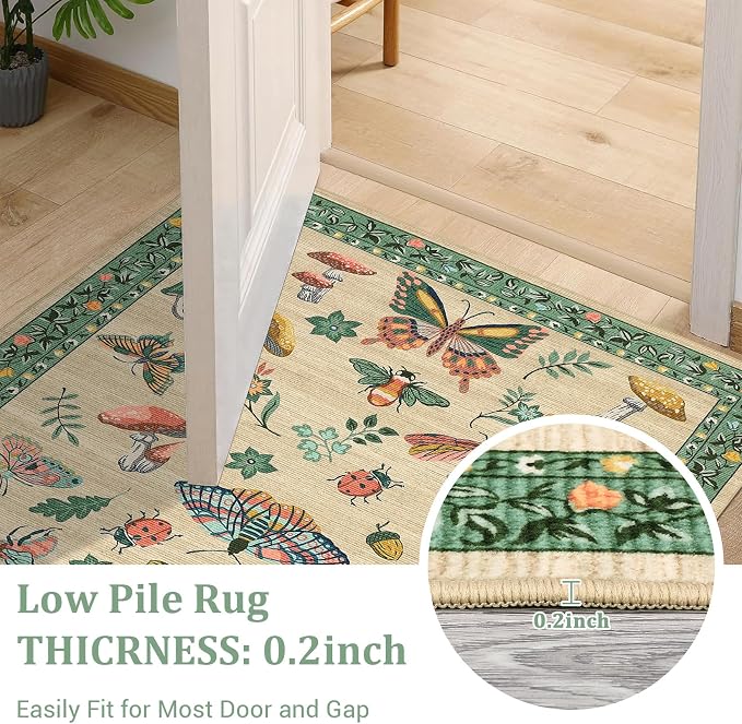 Mushroom 9x12 Rug for Living Room Non Slip Washable 9 X 12 Rug for Bedroom - Image 5