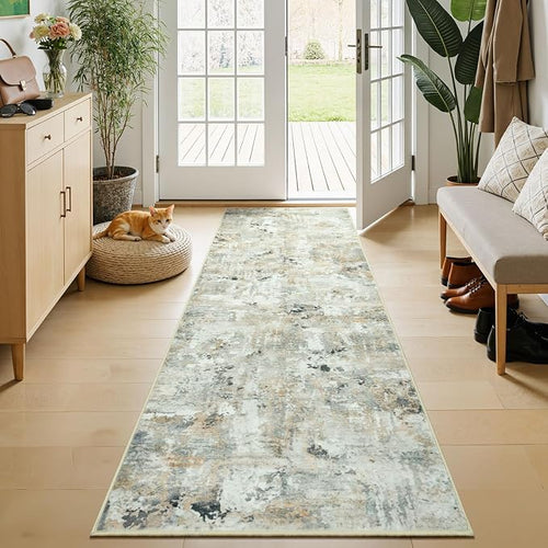 2x6 Hallway Runner Rug Non-Slip Washable, Abstract Soft Kitchen Runner Rugs by Carpelux