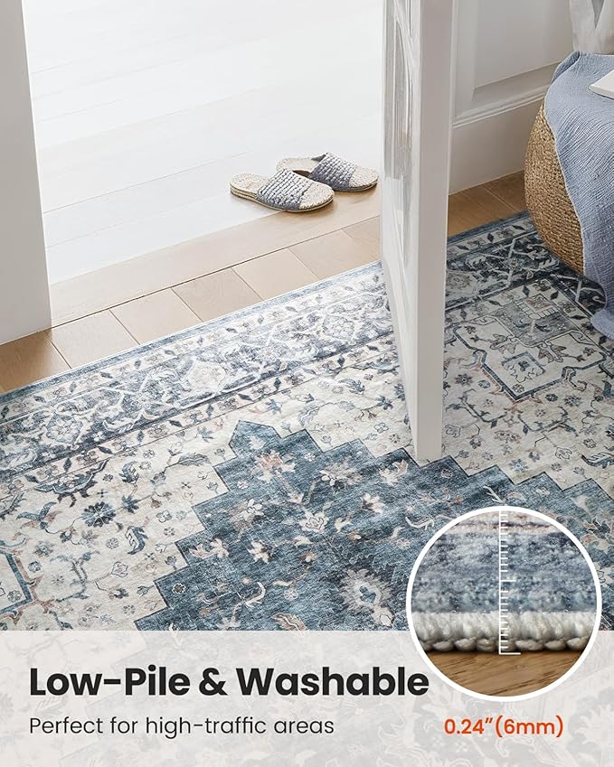 AMADA HOMEFURNISHING 2x5 Washable Runner Rug, Low-Profile Kitchen Rugs - Image 7