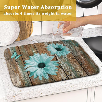 Giwawa Rustic Daisy Dish Drying Mat - Image 7