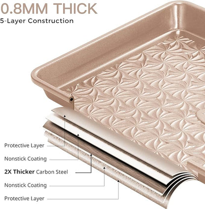 HONGBAKE Nonstick Baking Sheet Pan Set of 3, Cookie Sheets - Image 7