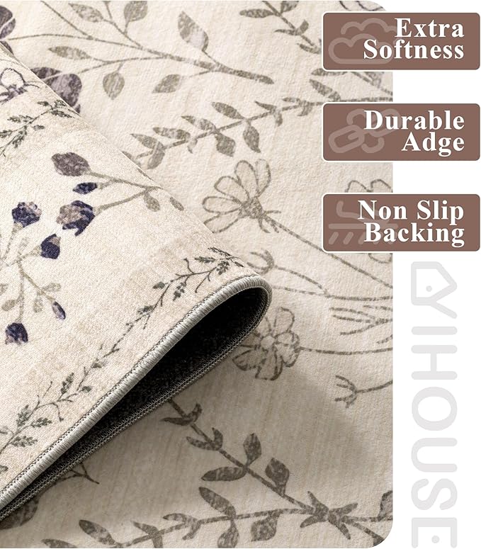 YIHOUSE Washable Floral 6x9 Area Rugs - Image 6