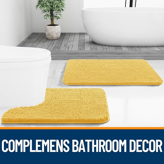 OLANLY Bathroom Rugs 36x24, Extra Soft Absorbent Chenille Bath Rugs, Rubber - Image 7