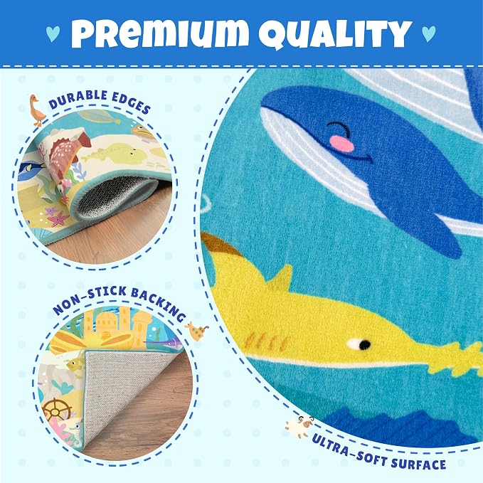 5x7 Ocean Rug for Kids Room – Large Play Mat - Image 4