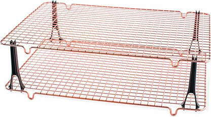 Nordic Ware Stackable Cooling 2 Copper Racks Plus 4 Snap-On Legs, 16.875 in × by NordicWare