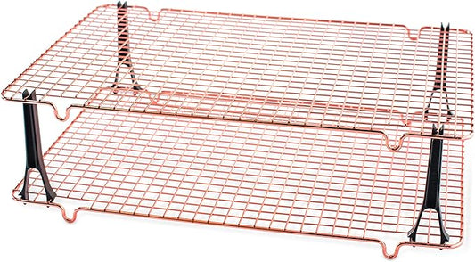 Nordic Ware Stackable Cooling 2 Copper Racks Plus 4 Snap-On Legs, 16.875 in × by NordicWare