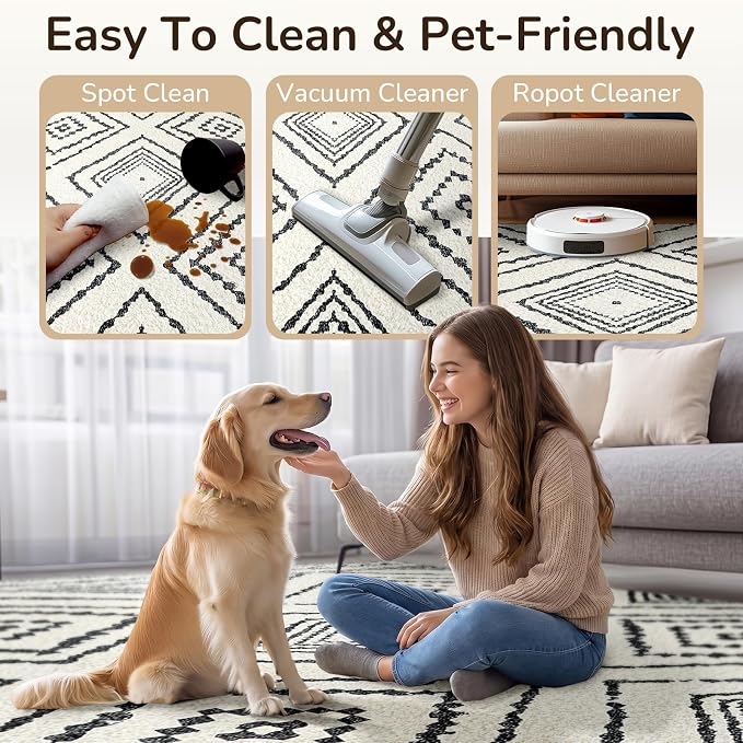 BESTSWEETIE Area Rug 2x3 Rug Machine Washable Non-Slip Low Pile Print Pattern - Image 3
