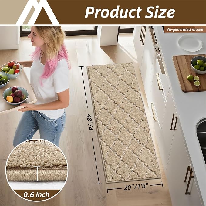 COSY HOMEER Kitchen Rugs 20"x48" Non-Slip Washable Kitchen Mats - Image 7