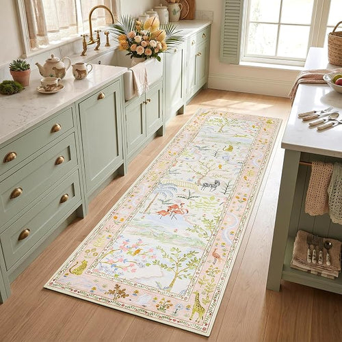 2x6 Hallway Runner Rug Non Slip Forest Nursery Runners Washable Stain Resistant - Image 2