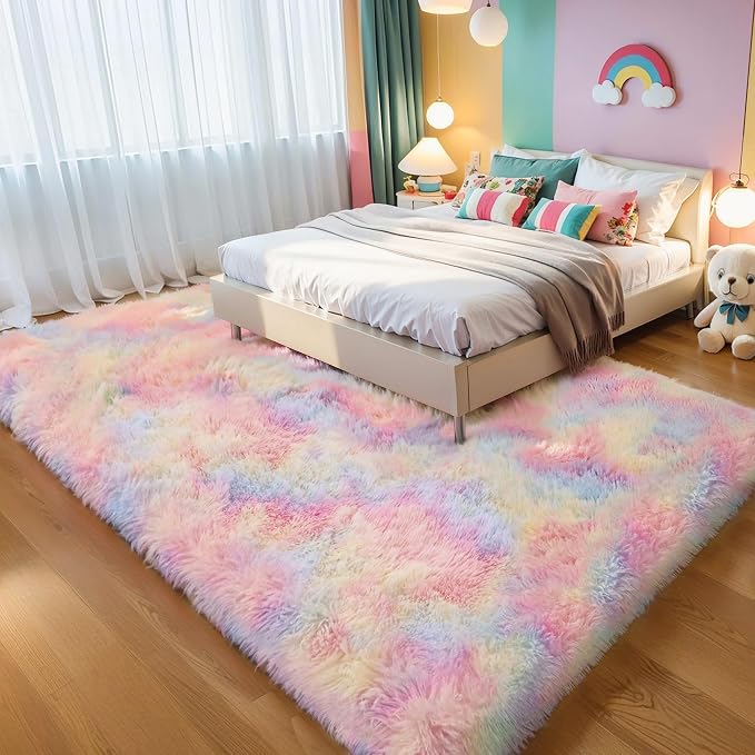 KICHOWUA Thick Area Rug Unicorn Fluffy Shag 3x5 - Image 7