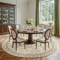 jinchan Zenith Round Rug 8ft Area Rug Soft 8'Round Vintage Floral Rug Non-Slip by JINCHAN