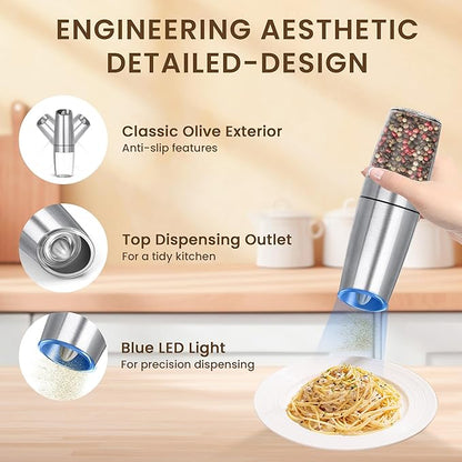 Gravity Electric Salt And Pepper Grinder Set, Automatic Salt And Pepper Grinder - Image 4