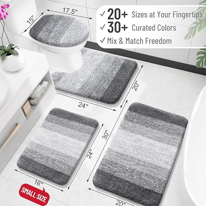 OLANLY Bathroom Runner Rugs Mat 59x20, Extra Soft Absorbent Microfiber Bath Rugs - Image 2