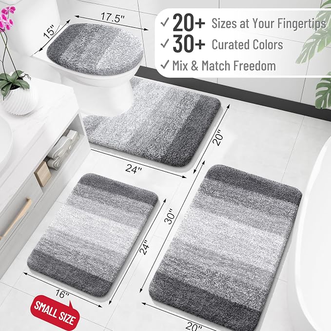 OLANLY Bathroom Runner Rugs Mat 47x24, Extra Soft Absorbent Microfiber Bath Rugs - Image 2
