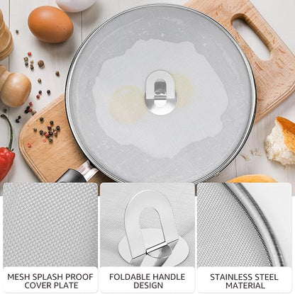 3 Pcs Splatter Guard Stainless Steel Frying Pan Splatter Screen Splash Proof - Image 4