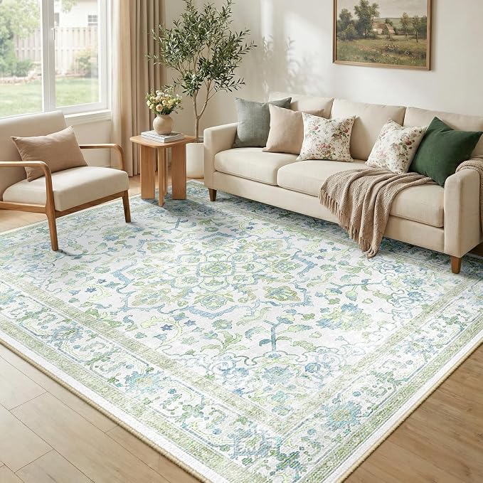 CAPALOCA Machine Washable Rugs Nursery Rug 4x6 Cute Girl Non Slip Low Pile - Image 2