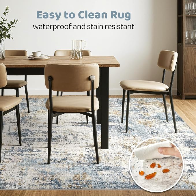 6x9 Area Rugs Washable Rug: Large Abstract Modern Soft Stain Resistant Indoor - Image 6