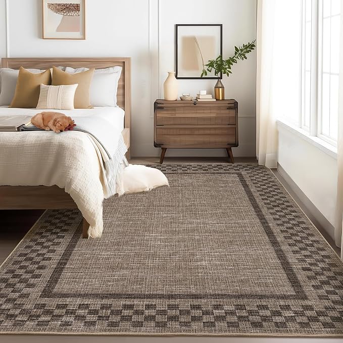 GarveeHome 4x6 Rug Small Washable Living Room Rug Modern Bordered Area Rugs - Image 2