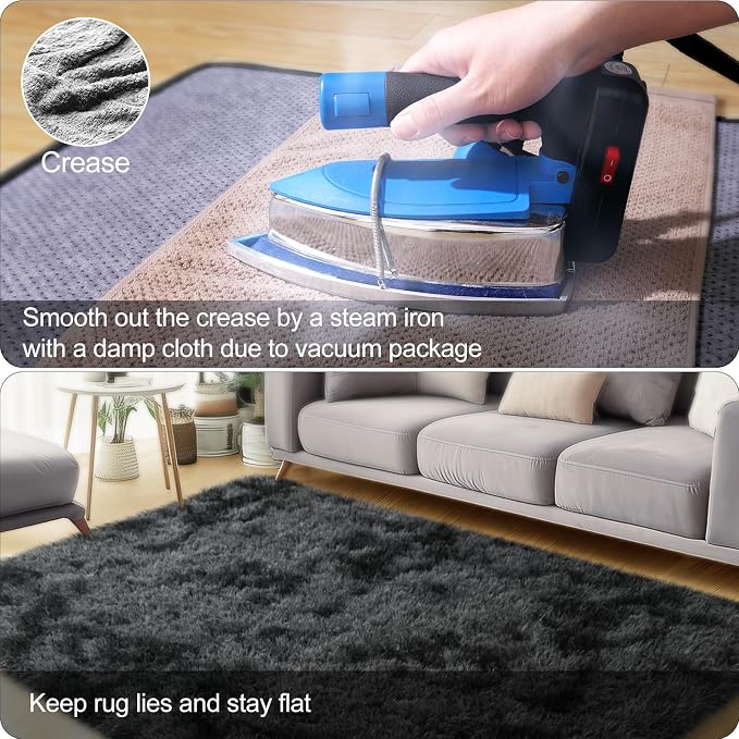 qulint 4x6 Area Rug for Bedroom, Fluffy Soft Shag Rugs for Living Room Small - Image 5