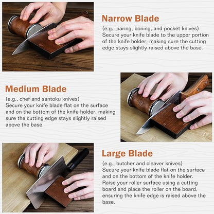 Rolling Knife Sharpener Tool Kit, Diamond&Ceramic Knife Sharpening System Set - Image 5
