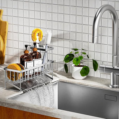 Cisily Extra Large Silver Kitchen Sink Caddy Organzier - Image 4