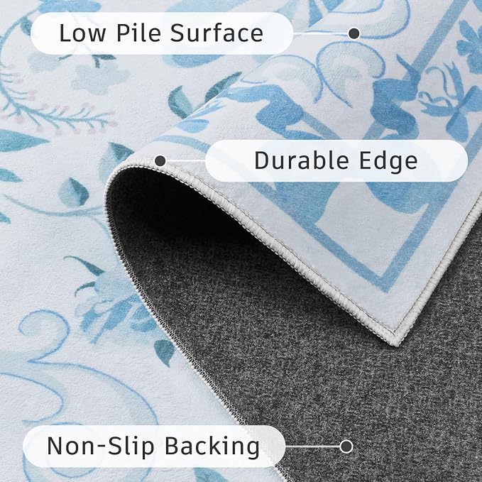 DCX Washable 4x6 Bow Rug, Cute Soft Low Pile Indoor Décor Carpet, Kid & Pet - Image 8