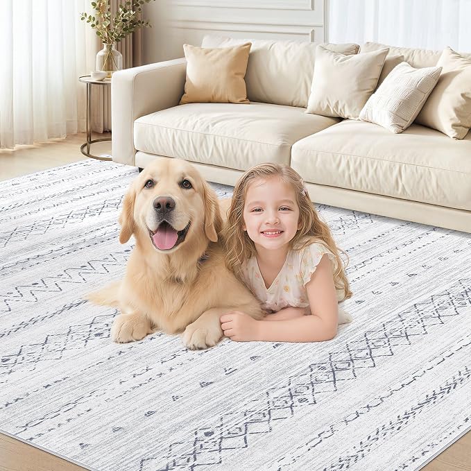 cotiled 9x12 Area Rugs Living Room Rug: Washable Boho Rugs - Image 5