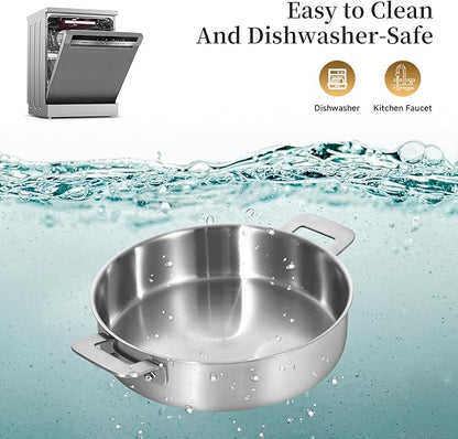LOLYKITCH 8.5-10 Inch Tri-Ply Stainless Steel Frying Pans and 12 Inch Sauté Pan - Image 5