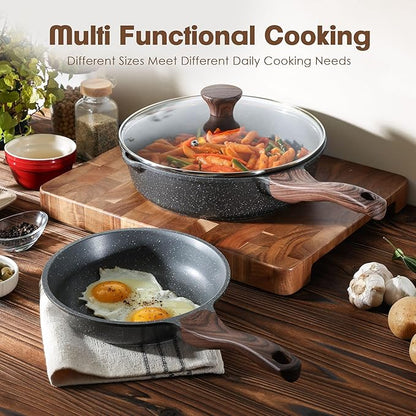SENSARTE Nonstick Frying Pan Skillets, Swiss Granite Coating Omelette Pans - Image 5