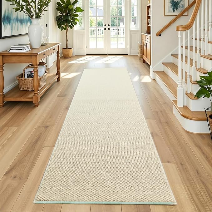 Faux Jute Hallway Runner Rug 2'x6', Washable & Non-Slip, No Odor. Farmhouse - Image 6