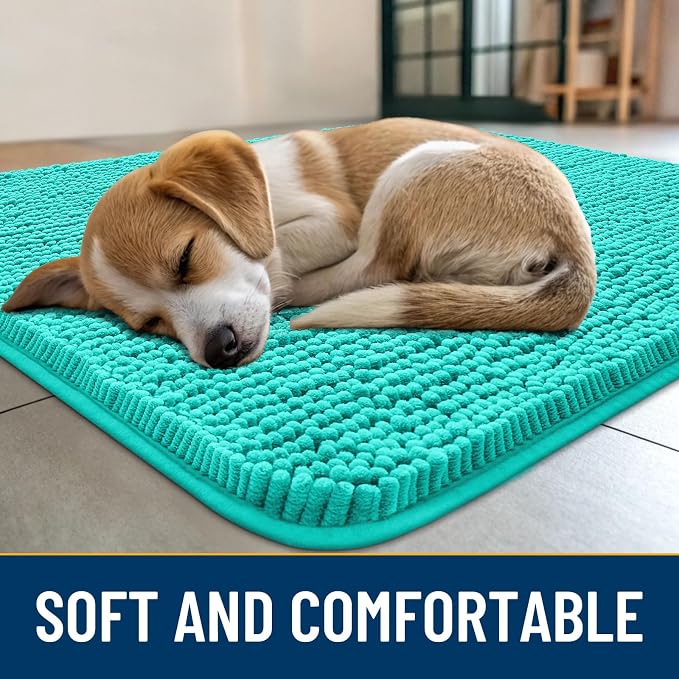 Smiry Dog Door Mat for Muddy Paws 54x32, Absorbent Dirt Trapper, Non-Slip - Image 2