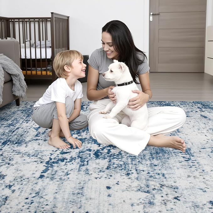 Washable Area Rug 3x5 Entryway Rug: Washable Modern Abstract Soft Thin Rug - Image 8