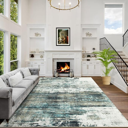 10x14 Area Rugs Washable Rug: Modern Abstract Living Room Rug Soft Anti-Skid by GENTDRIZZ