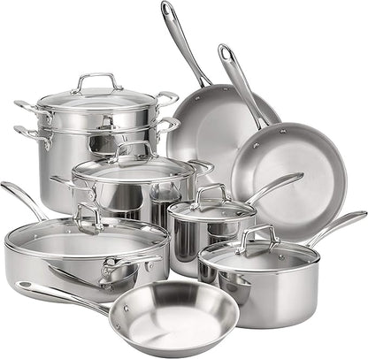 Tramontina Tri-Ply Clad Stainless Steel 14-Piece Cookware Set by Tramontina