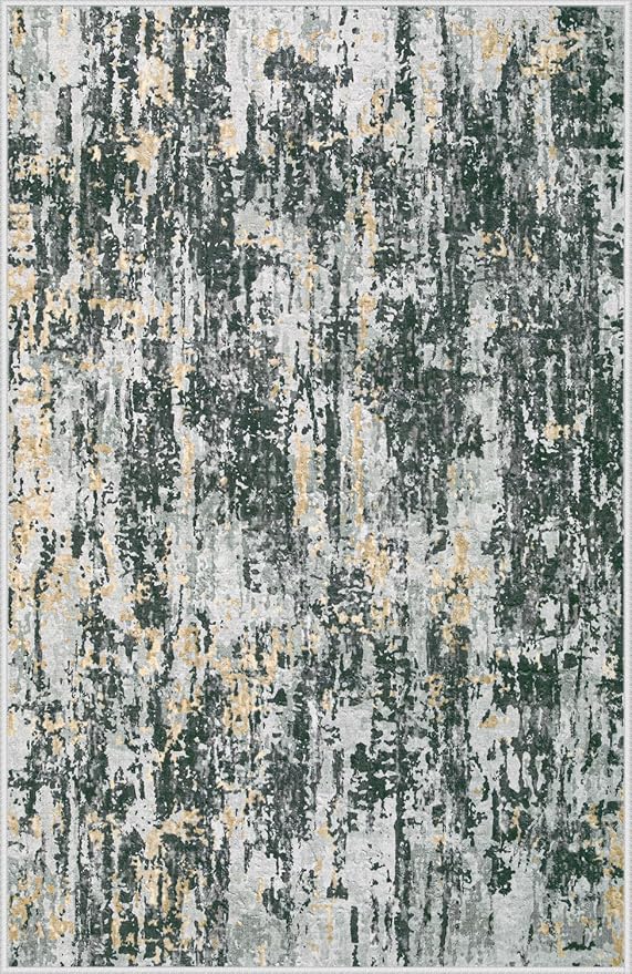 Area Rugs 6x9 Living Room: Washable Rug Modern Abstract Large Rugs Soft Non - Image 8