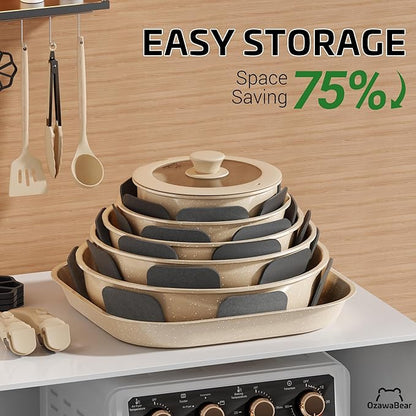 26 Pcs Pots and Pans Set Non Stick, Ceramic Cookware Set Non Toxic - Image 4