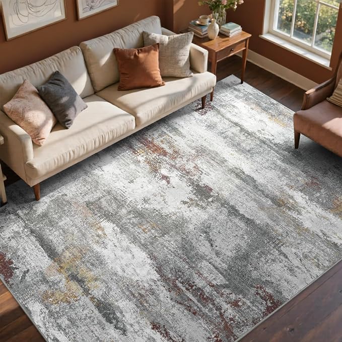 4x6 Ft Abstract Area Rugs for Living Room, Soft Non-Slip Modern Washable Rugs - Image 2