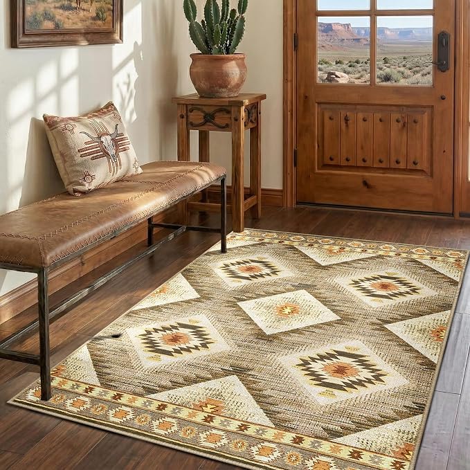 BESTSWEETIE Area Rug 4x6 Rug Machine Washable Non-Slip Low Pile Print Pattern - Image 8