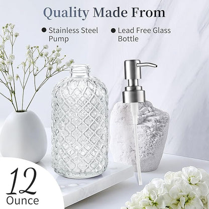 14 Oz Refillable Glass Soap Dispenser - Image 3
