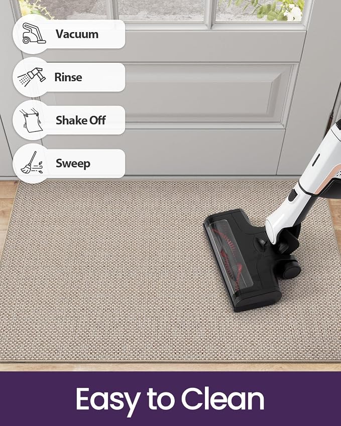 DEXI Ultra Thin Door Mat Indoor Entrance 48x72, Non Slip Rubber Backed Entryway - Image 7