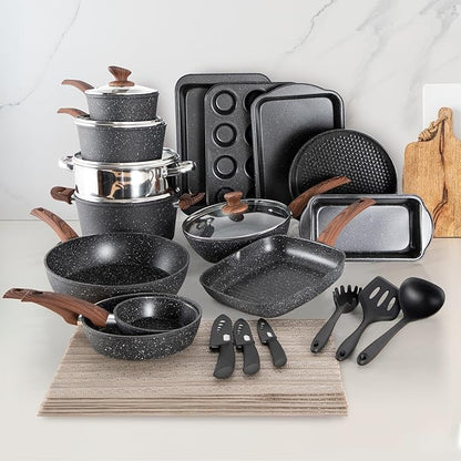 30 Piece Pots and Pans Set Non Stick, Granite Induction Cookware Sets, Nonstick - Image 9