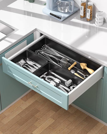 10 Pack Large Size Plastic Drawer Organizers Set, 3 Sizes Desk Drawer Organizer - Image 6