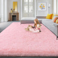 9x12 Large Area Rugs for Living Room, Soft Pink Fluffy Shag Rug for Bedroom by WISHTREE